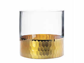 Wazon świecznik szklany 12 cm Golden Honey ALTOMDESIGN