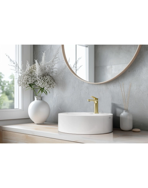 Zdjęcie: Bateria umywalkowa Alonia złoto szczotkowane INVENA