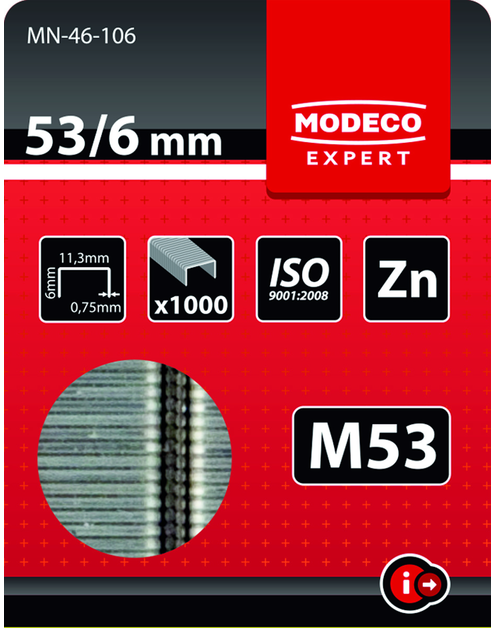 Zdjęcie: Zszywki tapicerskie 53/14 mm 1000 szt. MODECO EXPERT
