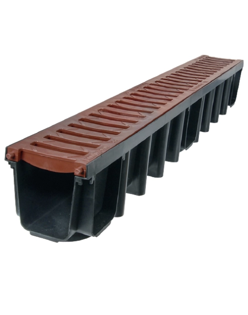 Zdjęcie: Odwodnienie liniowe kanał z kratą PVC B 125, 1000x131x148 mm ZMM MAXPOL