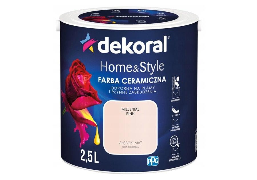 Zdjęcie: Farba ceramiczna Home&Style millenial pink 2,5 L DEKORAL