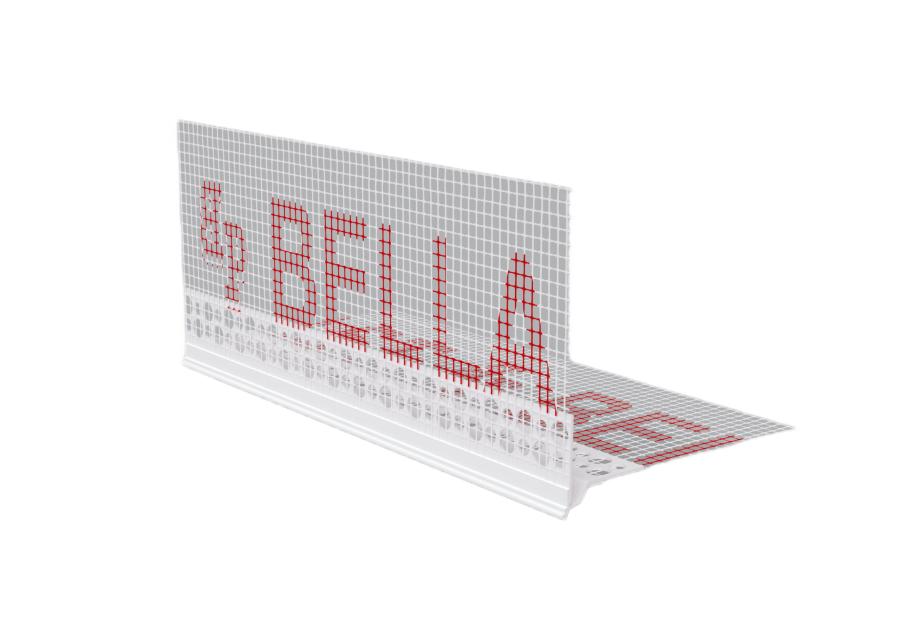 Zdjęcie: Listwa PVC okapnikowa, podtynkowa z siatką BP14 Lux L250 biała BELLA PLAST