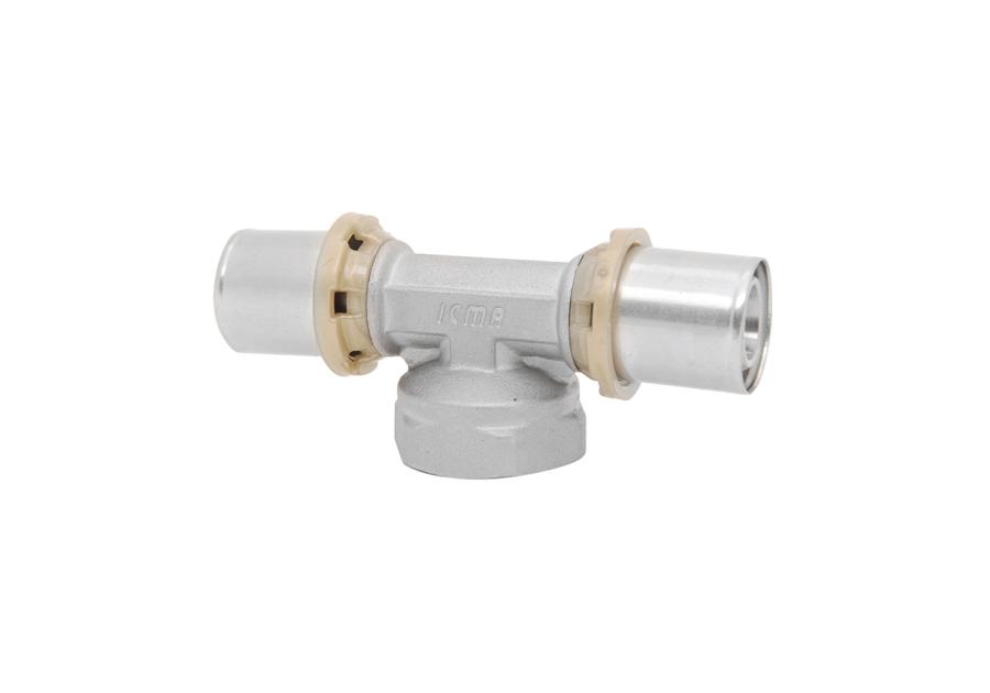 Zdjęcie: Kształtka zaprasowywana trójnik nakrętny 16x1/2" gw DURO SYSTEM