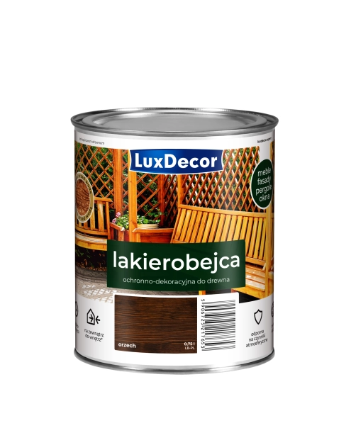 Zdjęcie: Lakierobejca do drewna 0,75 L orzech LUXDECOR