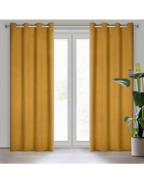 Zdjęcie: Zasłona gotowa Carlo 135x250 cm miodowy EUROFIRANY