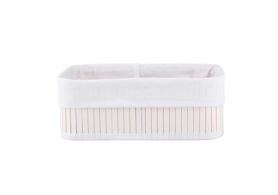 Zdjęcie: Koszyk bambusowy z białą wyściółką 28x18x10 cm ALTOMDESIGN