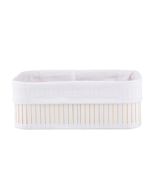Zdjęcie: Koszyk bambusowy z białą wyściółką 28x18x10 cm ALTOMDESIGN