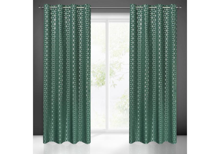 Zdjęcie: Zasłona gotowa Cube 140 x 250 cm ciemnozielony EUROFIRANY