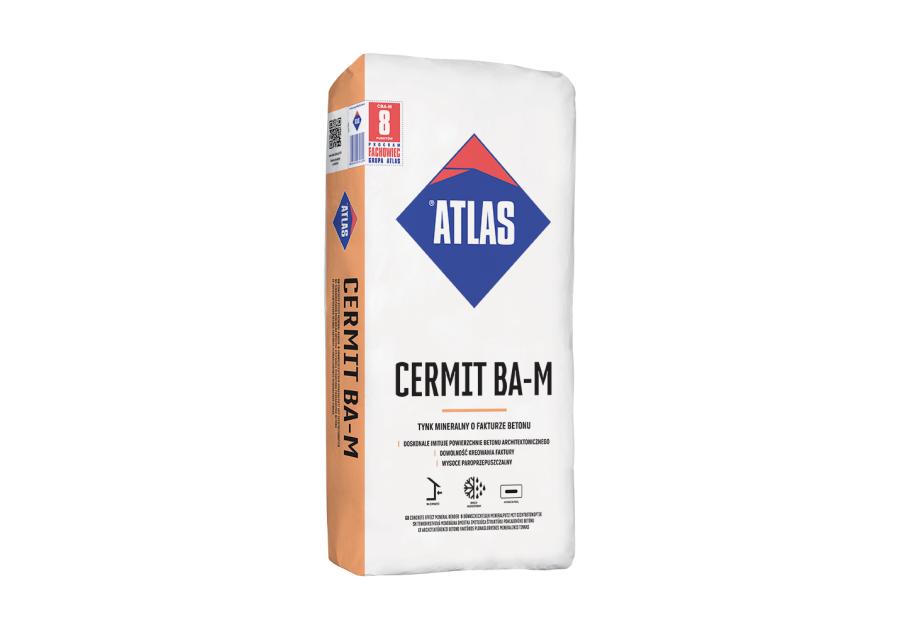 Zdjęcie: Tynk mineralny Cermit BA-M efekt betonu 25 kg ATLAS