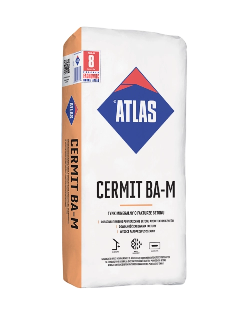 Zdjęcie: Tynk mineralny Cermit BA-M efekt betonu 25 kg ATLAS