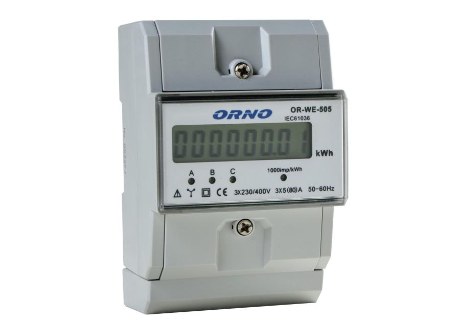 Zdjęcie: Wskaźnik zużycia energii elektrycznej 3-fazowy ORNO