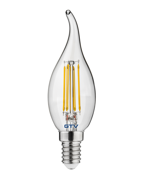 Zdjęcie: Żarówka LED Filament C35L 4 W E 14 ciepły biały GTV