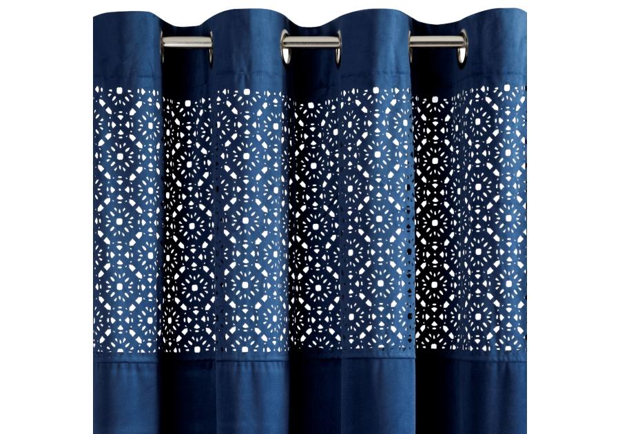 Zdjęcie: Zaslona welwetowa Pilar 140x250 cm na przlotkach z kwiatowym nadrukiem EUROFIRANY