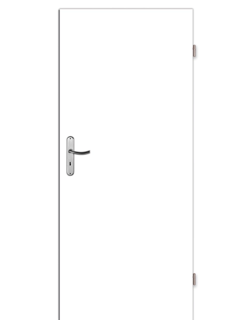 Zdjęcie: Drzwi wewnętrzne 80 cm prawe pełne gładkie białe lakierowane Classik VOSTER