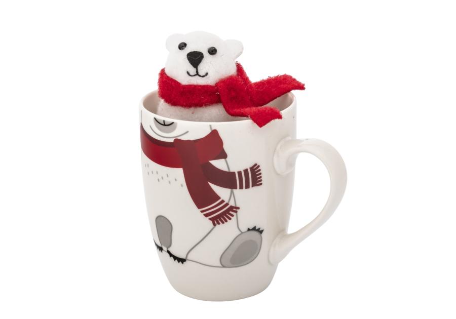 Zdjęcie: Zimowy kubek baryłka 340 ml z maskotką miś ALTOM DESIGN