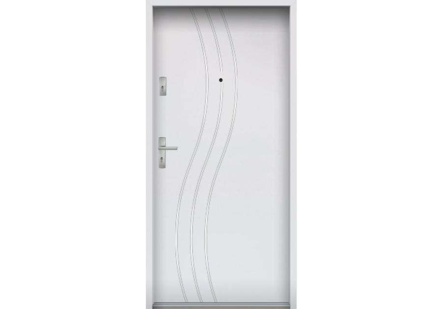 Zdjęcie: Drzwi wejściowe do mieszkań Bastion R-60 Biały 90 cm prawe OSP KR CENTER
