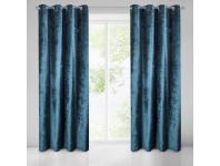 Zdjęcie: Zasłona Elizia 140x250 cm granatowa na przelotkach EUROFIRANY