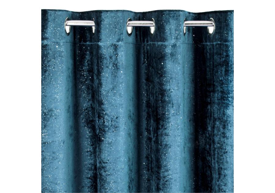 Zdjęcie: Zasłona Elizia 140x250 cm granatowa na przelotkach EUROFIRANY