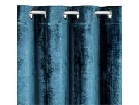 Zdjęcie: Zasłona Elizia 140x250 cm granatowa na przelotkach EUROFIRANY