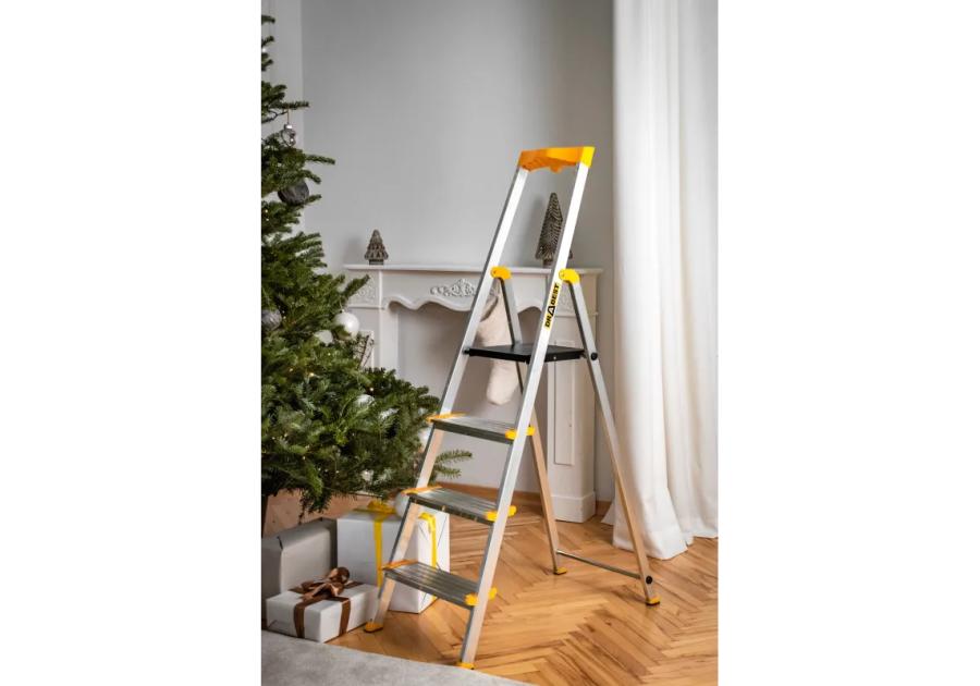 Zdjęcie: Drabina aluminiowa jednostronna Max 4-stopniowa DRABEST