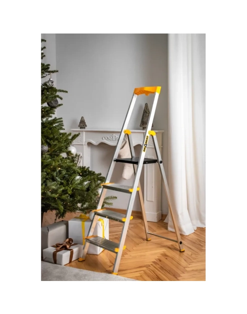 Zdjęcie: Drabina aluminiowa jednostronna Max 4-stopniowa DRABEST