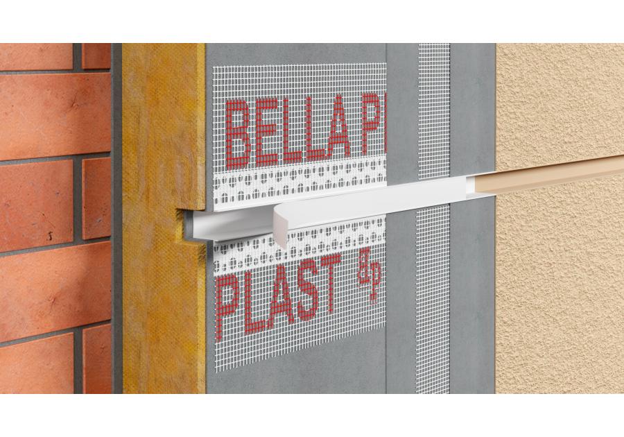 Zdjęcie: Listwa do boniowania PVC z siatką, zamknięta z elementem traconym BP11 H2NS L300 biała BELLA PLAST