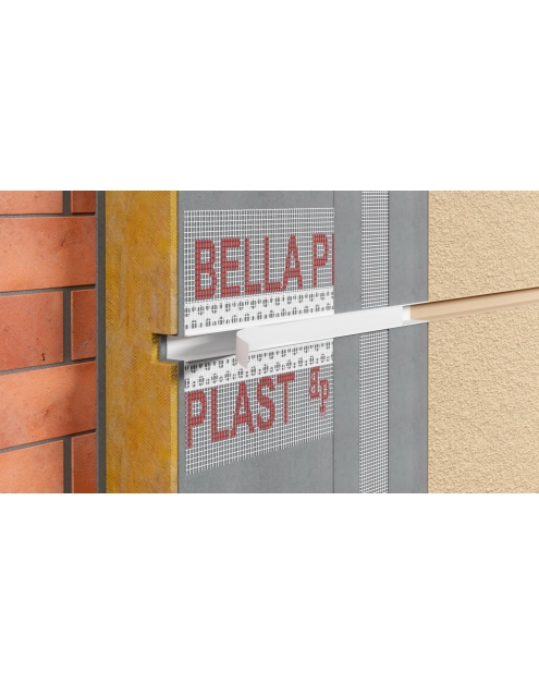 Zdjęcie: Listwa do boniowania PVC z siatką, zamknięta z elementem traconym BP11 H2NS L300 biała BELLA PLAST