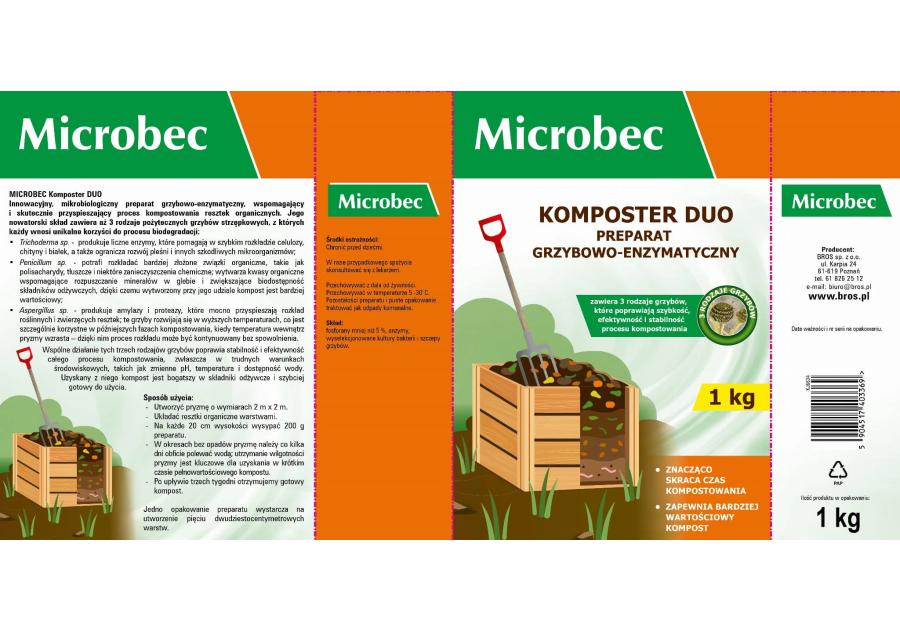 Zdjęcie: Preparat do kompostowników Microbec Komposter Duo 1 kg BROS