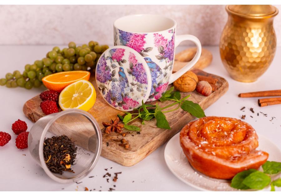 Zdjęcie: Kubek z zaparzaczem i pokrywką 340 ml dekoracja bez ALTOM DESIGN