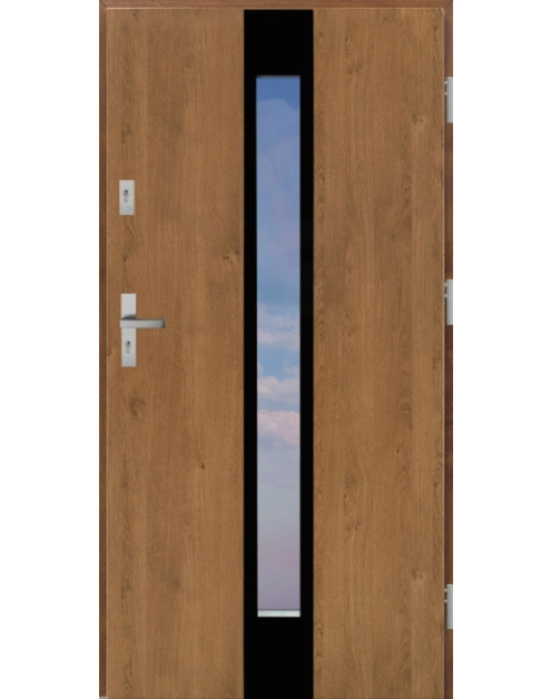 Zdjęcie: Drzwi zewnętrzne stalowo-drewniane Disting Ezio 13 Winchester 90 cm prawe KR CENTER