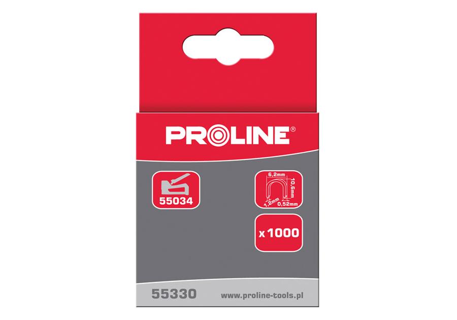 Zdjęcie: Zszywki półokrągłe 12x6,2x1,2x0,52 mm, 1000 szt. PROLINE