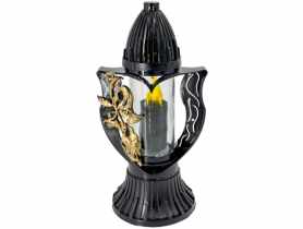 Znicz wazon z różą z wkładem LED SANTA MAROZZA