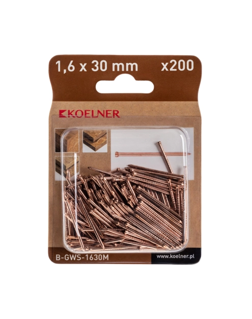Zdjęcie: Gwoździe stolarskie 16x30 mm miedziowane 200 sztuk KOELNER