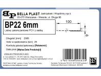 Zdjęcie: Listwa PVC zakończeniowa z siatką BP22 L250 6 mm biała BELLA PLAST