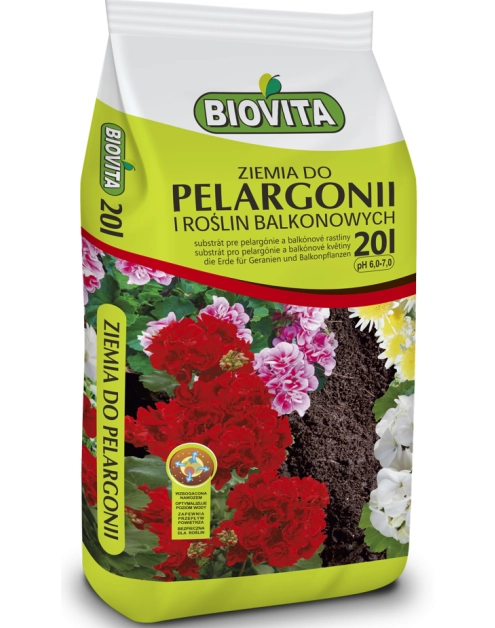 Zdjęcie: Ziemia do pelargonii i roślin balkonowych 20 L BIOVITA