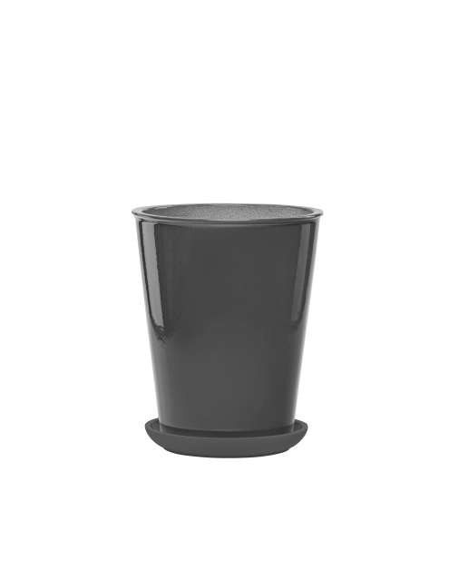 Zdjęcie: Donica szkliwiona mrozoodporna Palma 22x26 cm szary cementowy FLOWERPOT