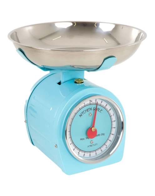 Zdjęcie: Waga kuchenna niebieska z czerwoną wskazówką 5 kg AMBITION