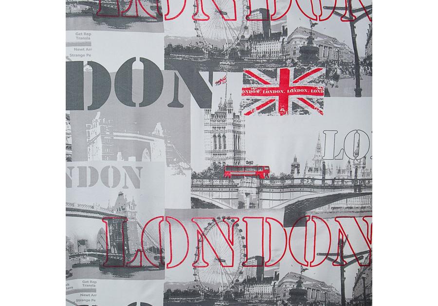 Zdjęcie: Zasłona London 140x250 cm biało-stalowo na przelotkach EUROFIRANY
