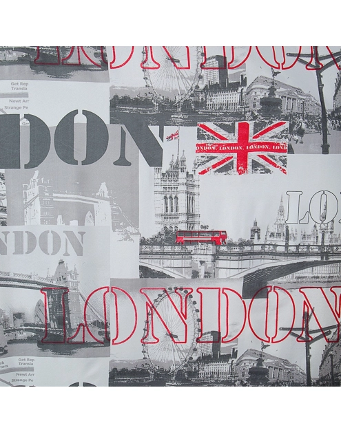 Zdjęcie: Zasłona London 140x250 cm biało-stalowo na przelotkach EUROFIRANY