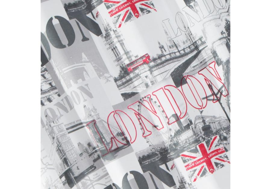 Zdjęcie: Zasłona London 140x250 cm biało-stalowo na przelotkach EUROFIRANY