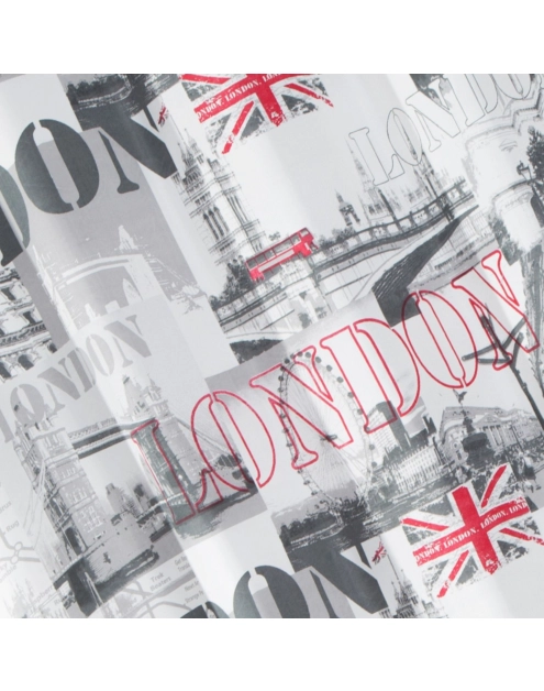 Zdjęcie: Zasłona London 140x250 cm biało-stalowo na przelotkach EUROFIRANY