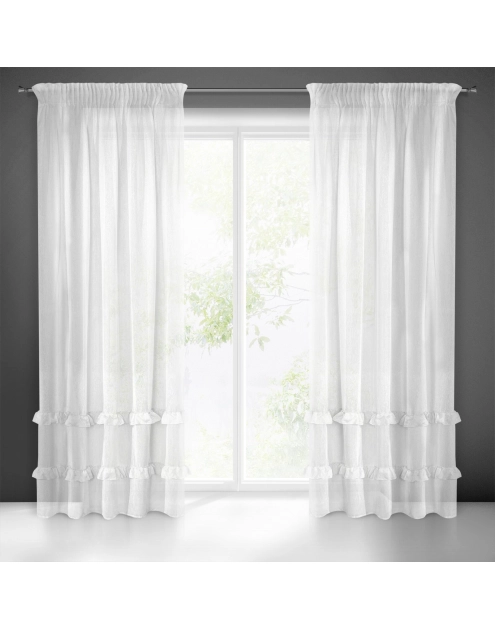 Zdjęcie: Firana gotowa Lorena na taśmie 140x270 cm biały EUROFIRANY