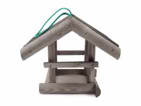 Karmnik z daszkiem z papy szary 24x20x21 cm TIN TOURS