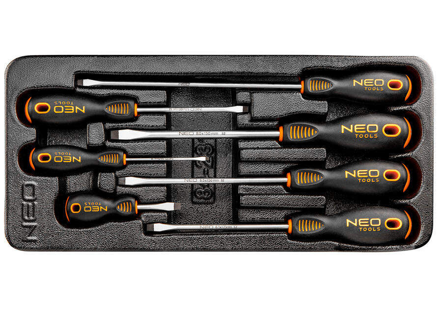 Zdjęcie: Wkrętaki płaskie, zestaw 7 sztuk, wkładka NEO