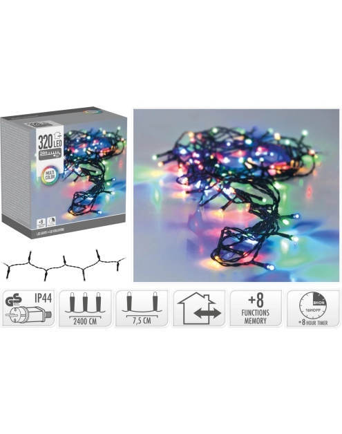 Zdjęcie: Łańcuch świetlny 24 m 320 led wielokolorowy KOOPMAN
