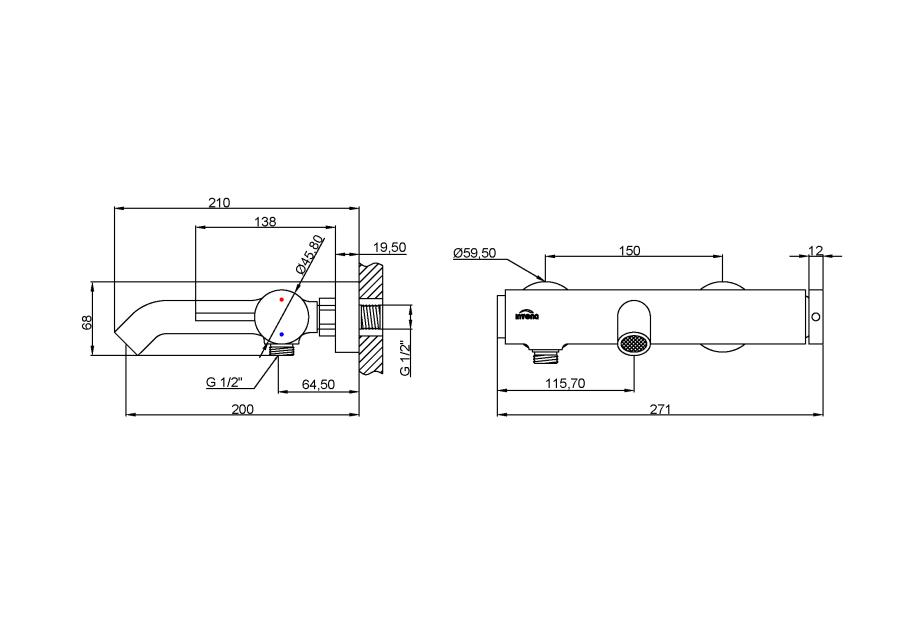 Zdjęcie: Bateria wannowa Kalitea czarny INVENA