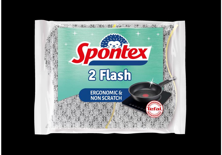 Zdjęcie: Gąbka do powierzchni delikatnych Flash 2 sztuki SPONTEX