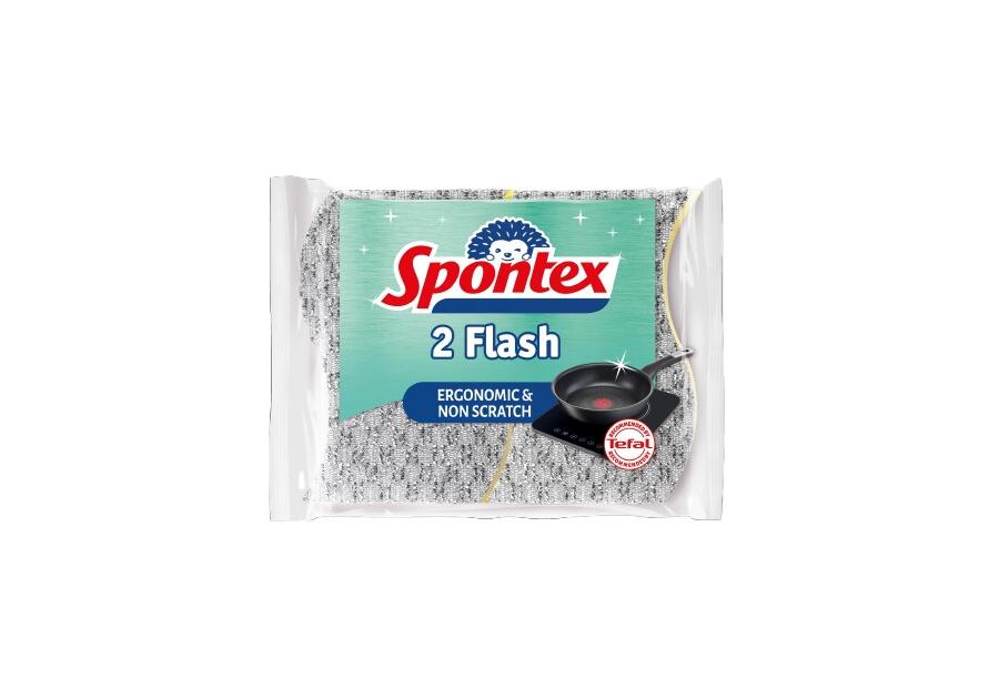 Zdjęcie: Gąbka do powierzchni delikatnych Flash 2 sztuki SPONTEX