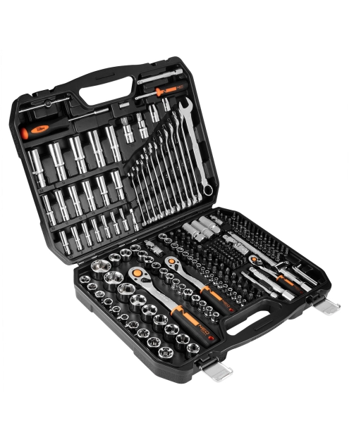 Zdjęcie: Zestaw kluczy nasadowych 1/2", 3/8", 1/4", 219 sztuk CrV NEO TOOLS