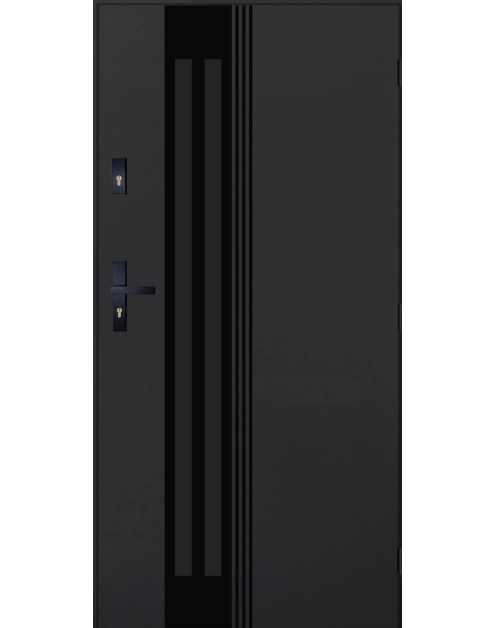 Zdjęcie: Drzwi zewnętrzne santorini antracyt 90p komplet PANTOR